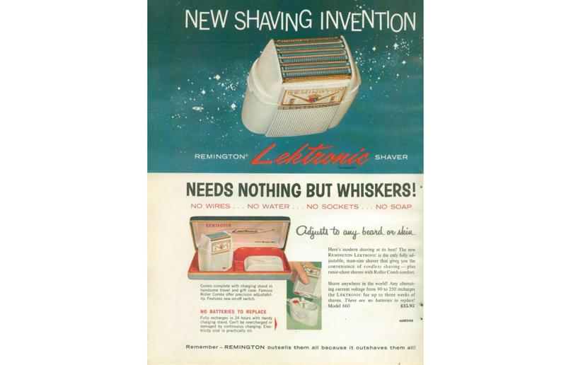 Remington Lektronic The most popular items from the decade, Braun T3, Yardley Oh! de London, Remington Lektronic, Sony Triniton KV-1210, Kodak Instamatic 104, Sunbeam Mixmaster, Pifco Princess, Black & Decker U-100, West Bend Flavo-matic, Chinese Girl by Vladimir Tretchikoff, Troll Dolls, Hoover Dial-A-Matic, Western Electric Model 500, Uncle Milton's Ant Farm, General Electric Automatic Toothbrush, Chatty Cathy, Etch-a-Sketch