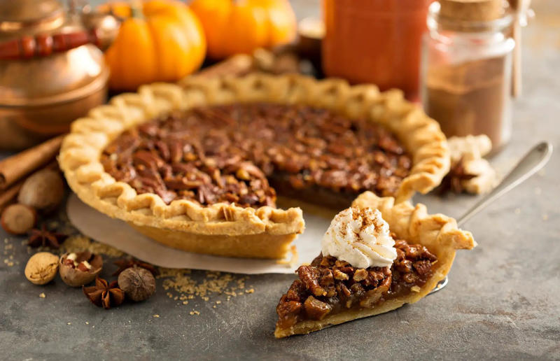 22. Pecan pie, USA 61. Rigó Jancsi, Hungary, 60. Sorbet, various locations, 59. Sticky rice with mango, Thailand, 58. Ma’amoul, Egypt, 57. M’hanncha, Morocco, 56. Vermicelles, France, Italy and Switzerland, 55. Thapthim krop, Thailand, 54. S’mores, USA, 53. Dadar gulung, Indonesia, 52. Cannoli, Italy, 51. Crème caramel, France, 50. Rum cake, Caribbean, 49. Torrijas, Spain, 48. Malva pudding, South Africa, 47. Koeksister, South Africa, 46. Carlota de limón, Mexico, 45. Banoffee pie, England, UK, 44. Alfajores, South America, 43. Doughnuts, various locations, 42. Medovik, Russia, 41. Crumble, UK, 40. Lamington, Australia, 39. Bread and butter pudding, England, UK, 38. Profiteroles, France, 37. Galaktoboureko, various locations, 36. Gelato, Italy, 35. Churros, Spain and Portugal, 34. Gulab jamun, India, 33. Trifle, England, UK, 32. Snow ice, Taiwan, 31. Red velvet cake, USA, 30. Crêpes Suzette, France, 29. Bienenstich, Germany, 28. Chocolate soufflé, France, 27. Baked Alaska, USA, 26. Mooncakes, China, 25. Panna cotta, Italy, 24. Qatayef, Middle East, 23. Eton mess, England, UK, 22. Pecan pie, USA, 21. Pavlova, Australia or New Zealand, 20. Brownies, USA, 19. Rote grütze, Germany, 18. Tarte Tatin, France, 17. Kulfi, India, 16. Tiramisù, Italy, 15. Crème brûlée, France, 14. Frozen yogurt, USA, 13. Sticky toffee pudding, UK, 12. Black Forest gâteau, Germany, 11. Nanaimo bar, Canada, 10. Cendol, Southeast Asia, 9. Mochi, Japan, 8. Tres leches cake, Latin America, 7. Baklava, Türkiye, 6. Key lime pie, USA, 5. Chocolate mousse, France, 4. Apfelstrudel, Austria, 3. Apple pie, various locations, 2. Cheesecake, various locations