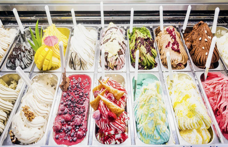 36. Gelato, Italy 61. Rigó Jancsi, Hungary, 60. Sorbet, various locations, 59. Sticky rice with mango, Thailand, 58. Ma’amoul, Egypt, 57. M’hanncha, Morocco, 56. Vermicelles, France, Italy and Switzerland, 55. Thapthim krop, Thailand, 54. S’mores, USA, 53. Dadar gulung, Indonesia, 52. Cannoli, Italy, 51. Crème caramel, France, 50. Rum cake, Caribbean, 49. Torrijas, Spain, 48. Malva pudding, South Africa, 47. Koeksister, South Africa, 46. Carlota de limón, Mexico, 45. Banoffee pie, England, UK, 44. Alfajores, South America, 43. Doughnuts, various locations, 42. Medovik, Russia, 41. Crumble, UK, 40. Lamington, Australia, 39. Bread and butter pudding, England, UK, 38. Profiteroles, France, 37. Galaktoboureko, various locations, 36. Gelato, Italy, 35. Churros, Spain and Portugal, 34. Gulab jamun, India, 33. Trifle, England, UK, 32. Snow ice, Taiwan, 31. Red velvet cake, USA, 30. Crêpes Suzette, France, 29. Bienenstich, Germany, 28. Chocolate soufflé, France, 27. Baked Alaska, USA, 26. Mooncakes, China, 25. Panna cotta, Italy, 24. Qatayef, Middle East, 23. Eton mess, England, UK, 22. Pecan pie, USA, 21. Pavlova, Australia or New Zealand, 20. Brownies, USA, 19. Rote grütze, Germany, 18. Tarte Tatin, France, 17. Kulfi, India, 16. Tiramisù, Italy, 15. Crème brûlée, France, 14. Frozen yogurt, USA, 13. Sticky toffee pudding, UK, 12. Black Forest gâteau, Germany, 11. Nanaimo bar, Canada, 10. Cendol, Southeast Asia, 9. Mochi, Japan, 8. Tres leches cake, Latin America, 7. Baklava, Türkiye, 6. Key lime pie, USA, 5. Chocolate mousse, France, 4. Apfelstrudel, Austria, 3. Apple pie, various locations, 2. Cheesecake, various locations