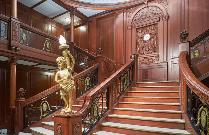 Gilded details Take a tour around the beautiful ill-fated ship, A world first, Who commissioned the Titanic?, Harland & Wolff, the Titanic shipbuilders, Who designed the Titanic?, A cross-section of the Titanic, A veritable city, Propulsion system, Titanic costs, Ready to launch, The crew of the Titanic, The passengers, A floating hotel, The grand staircase, Gilded details, Luxurious public rooms, Regal dining room, The Café Parisien, Three classes of accommodation, Luxury first-class suites, Ornate living spaces, Top-notch amenities, State-of-the-art swimming pool, Comfortable second-class cabins, Modest third-class cabins, Top-of-the-line technology, Safety features and failings, The fateful collision, 20 lifeboats, "We are going down”, What sank the Titanic?, A preventable tragedy, A lasting legacy