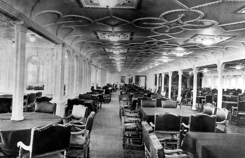 Regal dining room Take a tour around the beautiful ill-fated ship, A world first, Who commissioned the Titanic?, Harland & Wolff, the Titanic shipbuilders, Who designed the Titanic?, A cross-section of the Titanic, A veritable city, Propulsion system, Titanic costs, Ready to launch, The crew of the Titanic, The passengers, A floating hotel, The grand staircase, Gilded details, Luxurious public rooms, Regal dining room, The Café Parisien, Three classes of accommodation, Luxury first-class suites, Ornate living spaces, Top-notch amenities, State-of-the-art swimming pool, Comfortable second-class cabins, Modest third-class cabins, Top-of-the-line technology, Safety features and failings, The fateful collision, 20 lifeboats, "We are going down”, What sank the Titanic?, A preventable tragedy, A lasting legacy