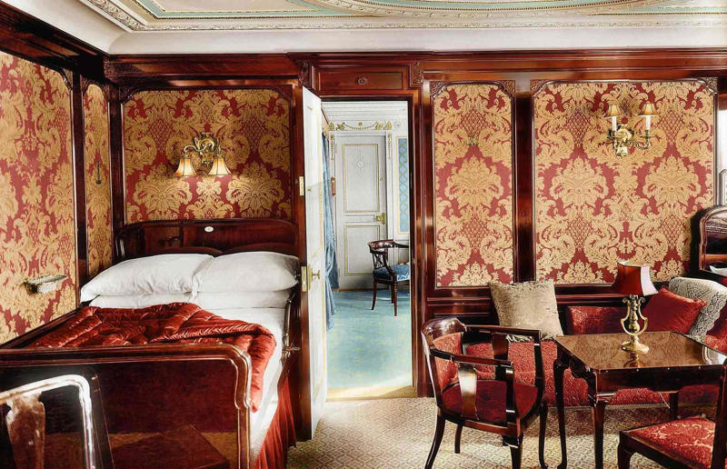 Luxury first-class suites Take a tour around the beautiful ill-fated ship, A world first, Who commissioned the Titanic?, Harland & Wolff, the Titanic shipbuilders, Who designed the Titanic?, A cross-section of the Titanic, A veritable city, Propulsion system, Titanic costs, Ready to launch, The crew of the Titanic, The passengers, A floating hotel, The grand staircase, Gilded details, Luxurious public rooms, Regal dining room, The Café Parisien, Three classes of accommodation, Luxury first-class suites, Ornate living spaces, Top-notch amenities, State-of-the-art swimming pool, Comfortable second-class cabins, Modest third-class cabins, Top-of-the-line technology, Safety features and failings, The fateful collision, 20 lifeboats, "We are going down”, What sank the Titanic?, A preventable tragedy, A lasting legacy