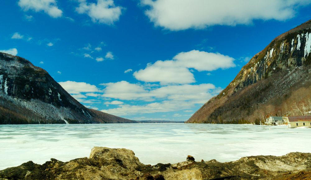 Vermont: Lake Willoughby Illinois: Garden of the Gods, Indiana: Indiana Dunes National Lakeshore, Iowa: Maquoketa Caves, Michigan: Kitch-iti-Kipi, Minnesota: Palisade Head, Nebraska: Platte River, North Carolina: Chimney Rock, North Dakota: Theodore Roosevelt National Park, Oregon: Crater Lake, Rhode Island: Mohegan Bluffs, South Carolina: Hunting Island, South Dakota: Badlands National Park, Utah: Bryce Canyon, Vermont: Lake Willoughby, Virginia: Natural Bridge, Washington: Blanca Lake