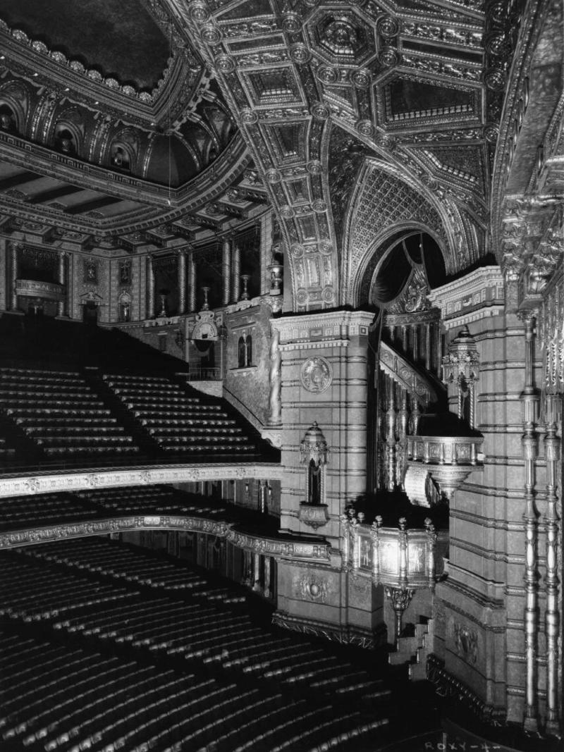 Cincinnati Public Library, Cincinnati, Original Waldorf Astoria Hotel, New York, Peacock Alley at the Waldorf-Astoria Hotel, Roxy Theater, New York, Pennsylvania Station, New York, Chicago Federal Building, Chicago, Nordbahnhof, Vienna, Cabaret de L'Enfer, Paris, Detroit Museum of Art, Detroit, Kėdainiai Palace, Lithuania, Casa de Velázquez, Madrid, Shibe Park, Philadelphia, Original Madison Square Garden, New York, The second Madison Square Garden, New York, New York World building