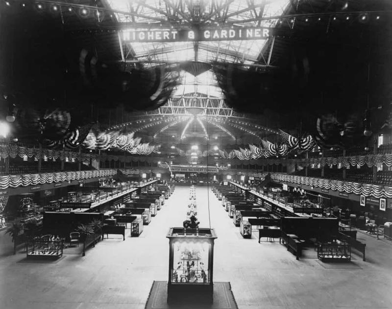 Cincinnati Public Library, Cincinnati, Original Waldorf Astoria Hotel, New York, Peacock Alley at the Waldorf-Astoria Hotel, Roxy Theater, New York, Pennsylvania Station, New York, Chicago Federal Building, Chicago, Nordbahnhof, Vienna, Cabaret de L'Enfer, Paris, Detroit Museum of Art, Detroit, Kėdainiai Palace, Lithuania, Casa de Velázquez, Madrid, Shibe Park, Philadelphia, Original Madison Square Garden, New York, The second Madison Square Garden, New York, New York World building