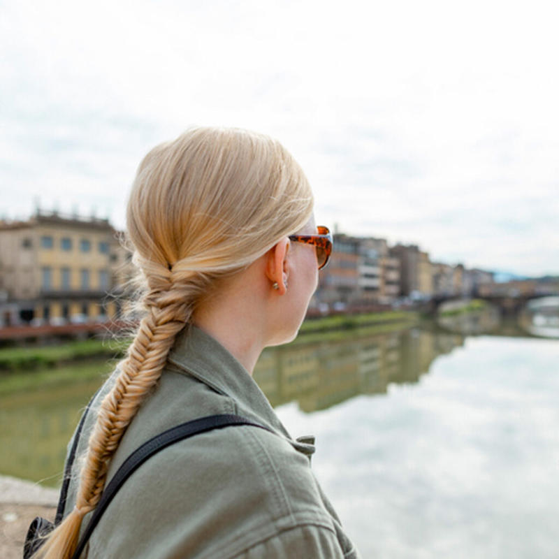 1. Basic ballet bun, 2. Half up half down, 3. Layered/bubble ponytail, 4. Fishtail braid, 5. Double dutch braid