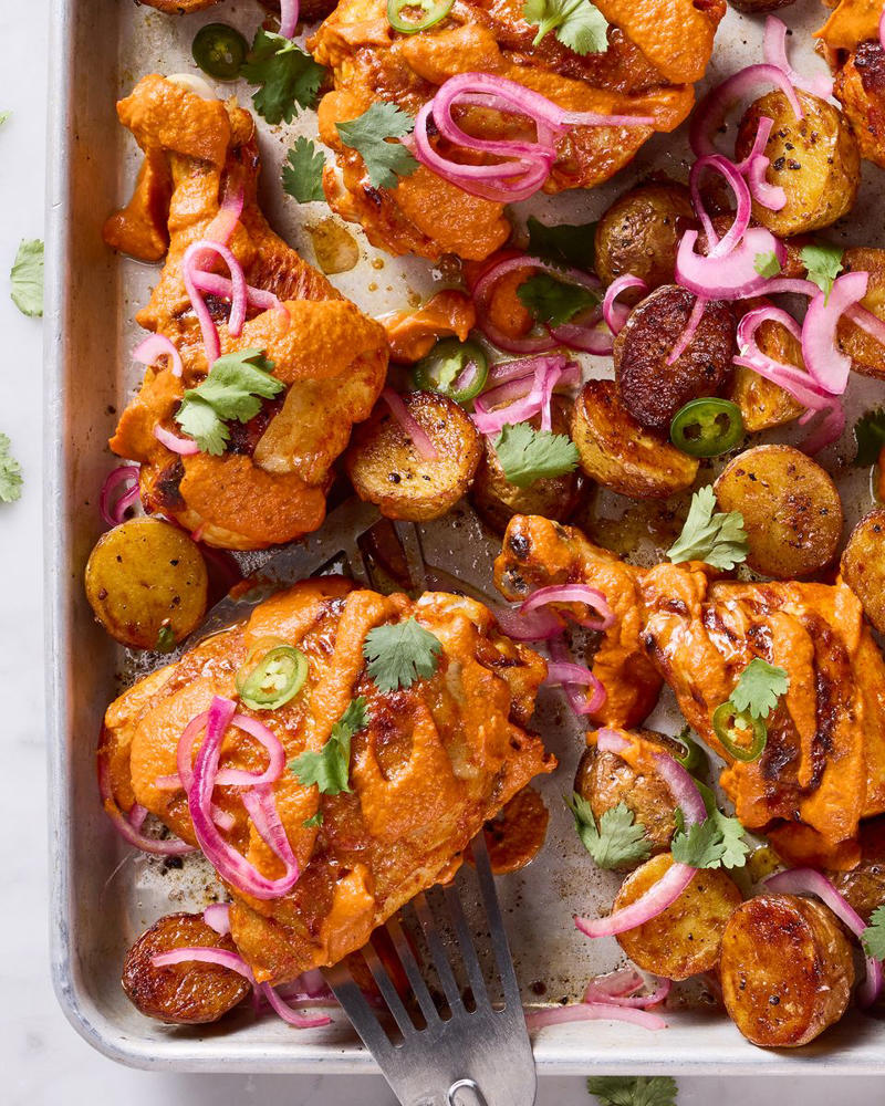 Brown Sugar Salmon, One-Pot Baked Risotto With Blistered Tomatoes & Burrata, Sheet-Pan Roasted Red Onion Chicken, Lunch Lady Sheet-Pan Pizza, Stuffed Peppers, Harvest Caesar Salad, Chicken Quesadillas, Dirty Martini Steak Frites, Creamy Butternut Squash Orzo, Smash Burger Tacos, Steak With Bourbon Garlic Cream Sauce, Black Bean Sweet Potato Taco Skillet, Veggie Burgers, Pad See Ew, Chicken Fajita Casserole, Cauliflower Tacos, Sesame Tofu & Broccoli, BBQ Sheet-Pan Chicken, Cobb Salad, Bánh Mì Turkey Burgers, Sheet-Pan Roasted Halloumi & Broccolini, Creamy Peanut-Lime Chicken With Noodles, Mediterranean Pizza, Burger Bowls, Summer Roll Bowl, Marry Me Chicken, BBQ Chicken Skillet Pizza, Creamy Sun-Dried Tomato Salmon & Orzo, Chicken Tacos, Surf 'n' Turf Foil Packs, Mediterranean Stuffed Meatballs, Lobster Ravioli, Sheet-Pan Tikka Masala, Ground Beef Stir-Fry Teriyaki Bowls, Baked Salmon, Creamy Feta & Tomato Chicken, Vegetable Curry, Detroit-Style Pizza, Tequila-Lime Chicken Thighs, Coconut Chickpea & Sweet Potato Curry, Carnitas, Taco Gnocchi Bake, Sushi Bake, Sushi Bowls, Steak & Potato Skillet, Perfect Chicken Alfredo, Coconut Braised Cabbage, Miso Salmon & Farro Bowl, Chicken Broccoli Alfredo Pizza, Enchilada Stuffed Shells, Cabbage Parmesan, Sheet-Pan Garlicky Shrimp & Veggies, Thai-Inspired Basil Beef Bowls, Peruvian-Style Chicken With Green Sauce, Buffalo Chicken Parm, One-Pan Tuna Pasta, Za'atar Sheet Pan Chicken, Pizza Orzo, Baked Feta Pasta, Pad Thai, Creamy Tomato Vegan Pasta, Cacio E Pepe, Thai-Style Red Curry Meatballs, Air Fryer Beef & Broccoli, Brie Spaghetti, Green Chile Chicken Skillet Enchiladas, Feta & Herb-Crusted Salmon, Orange Chicken, Sheet-Pan Harissa Chicken & Sweet Potatoes, Linguine With Clams, Dragon Roll, Butter Chicken, Cheesy Chorizo, Chickpea & Crispy Rice Skillet, Roasted Red Pepper Shrimp Linguine, One-Pan Greek Chicken Drumsticks, Garlic-Parm Gnocchi, Extra Lemony Seitan Piccata, Salmon & Potato Skillet, Caprese Chicken & Polenta Bake, Coconut Curry Salmon