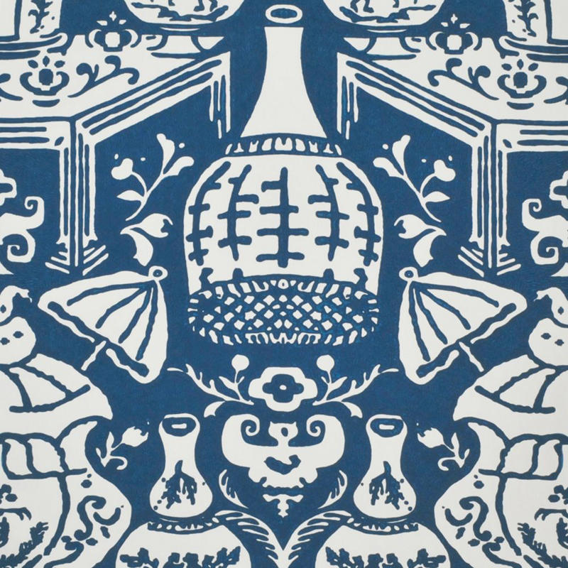 Harlem Toile by Sheila Bridges, Les Touches by Brunschwig &amp; Fils, Dolly by Sister Parish Design, Citrus Garden by Schumacher, The Vase by Clarence House, Hicks' Hexagon by Cole &amp; Son, Chiang Mai Dragon by Schumacher