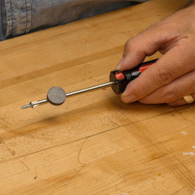 Quick Woodworking File, Check Out These Hand Tool Hacks and Modifications for Woodworking:, Custom Pads for a Mechanic’s Vise, More Planing, Less Exercise, Always Know Where to Find Your Paint Can Opener, Use a Sneaker to Clean Sandpaper, How to Magnetize a Screwdriver, Hands-Free Light Hack, Brush with a Drill, Kitty Litter Pouch for Tool Protection, Two Sizes of Brad Nails in One Gun, Caulk Gun Clamp, Hammer Cushion, Check if Your Square is Square, How to Fix a Square, Lighted Screwdriver Hack, Compressor Creeper, Saddles for Sawhorses, Bobby Pin Nail Holder, Hooks for Drill Storage, Vise-Grips to Pull Nails, Circle Gets the Square, Customized Chuck Key, Flush-Cutting Hacksaw, Last-Ditch Nail Pulling, Long-Reach Screwdriver, Longer-Lasting Utility Blade, Mini Drywall Saw, No-Dent Nail Finishing, PVC Sanding Files, Make Your Own Awl, Wrench for Rounded Bolts, Hang Your Roofing Tools, Clamp With a Tie-Down Strap, Mix Concrete with a Rake, Make Mini Roller Covers, Use a Level to Extend Your Table Saw Fence, Use a Drill to Dig Through Hard Soil, Make a Blade for Cutting Foam, Lift Doors With a Flat Pry Bar, Hammer Measuring Stick, PVC Hammer Holder, Quick-Draw Hammer Storage, More Leverage for Pulling Nails, Free Finger Saver, Hammer Lumber Splitter, Homemade Hammer Mallet, Hammer Extension, Maximize Your Hammer Power, Get Rid of Caked-On Drywall, Safer Trim Nailing, Help with Paint-Clogged Screw Heads, PVC Blade Storage, Quick and Easy Pilot Holes, Instant Magnetic Screw Holder, Give Yourself a Little Give, A Simple Drill Depth Stop, Super-Long Bit Extender, Make a Squeegee From a Rake, Gentle-Grip Pliers, Use a Rubber Band to Grip Stripped Screws, Rubber Band Bolt Holder, Long Reach Shears, Handy Rake Handle, Drill Bit Girdle, Pallet Dolly