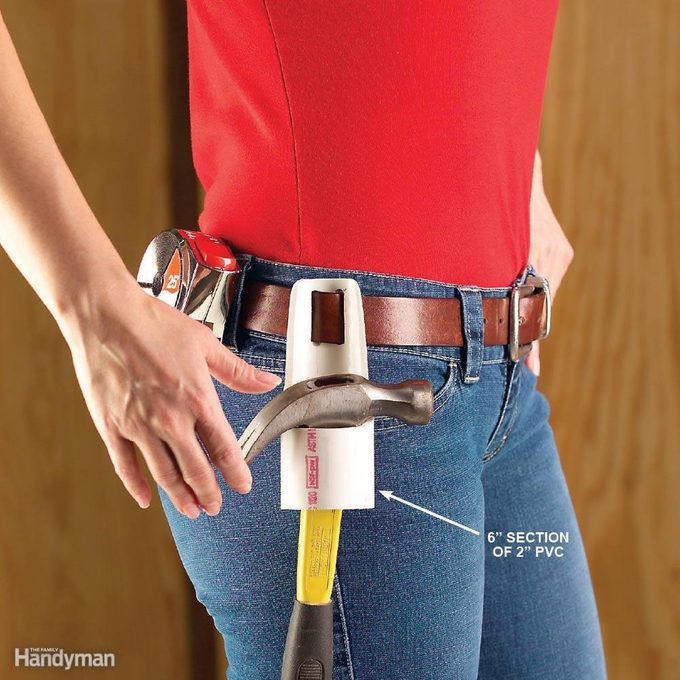 Quick Woodworking File, Check Out These Hand Tool Hacks and Modifications for Woodworking:, Custom Pads for a Mechanic’s Vise, More Planing, Less Exercise, Always Know Where to Find Your Paint Can Opener, Use a Sneaker to Clean Sandpaper, How to Magnetize a Screwdriver, Hands-Free Light Hack, Brush with a Drill, Kitty Litter Pouch for Tool Protection, Two Sizes of Brad Nails in One Gun, Caulk Gun Clamp, Hammer Cushion, Check if Your Square is Square, How to Fix a Square, Lighted Screwdriver Hack, Compressor Creeper, Saddles for Sawhorses, Bobby Pin Nail Holder, Hooks for Drill Storage, Vise-Grips to Pull Nails, Circle Gets the Square, Customized Chuck Key, Flush-Cutting Hacksaw, Last-Ditch Nail Pulling, Long-Reach Screwdriver, Longer-Lasting Utility Blade, Mini Drywall Saw, No-Dent Nail Finishing, PVC Sanding Files, Make Your Own Awl, Wrench for Rounded Bolts, Hang Your Roofing Tools, Clamp With a Tie-Down Strap, Mix Concrete with a Rake, Make Mini Roller Covers, Use a Level to Extend Your Table Saw Fence, Use a Drill to Dig Through Hard Soil, Make a Blade for Cutting Foam, Lift Doors With a Flat Pry Bar, Hammer Measuring Stick, PVC Hammer Holder, Quick-Draw Hammer Storage, More Leverage for Pulling Nails, Free Finger Saver, Hammer Lumber Splitter, Homemade Hammer Mallet, Hammer Extension, Maximize Your Hammer Power, Get Rid of Caked-On Drywall, Safer Trim Nailing, Help with Paint-Clogged Screw Heads, PVC Blade Storage, Quick and Easy Pilot Holes, Instant Magnetic Screw Holder, Give Yourself a Little Give, A Simple Drill Depth Stop, Super-Long Bit Extender, Make a Squeegee From a Rake, Gentle-Grip Pliers, Use a Rubber Band to Grip Stripped Screws, Rubber Band Bolt Holder, Long Reach Shears, Handy Rake Handle, Drill Bit Girdle, Pallet Dolly