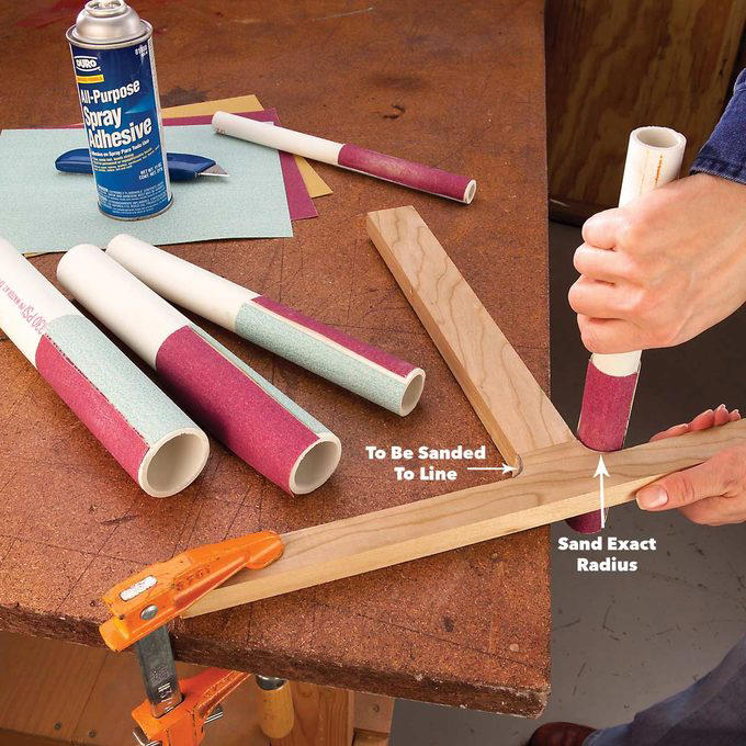 Quick Woodworking File, Check Out These Hand Tool Hacks and Modifications for Woodworking:, Custom Pads for a Mechanic’s Vise, More Planing, Less Exercise, Always Know Where to Find Your Paint Can Opener, Use a Sneaker to Clean Sandpaper, How to Magnetize a Screwdriver, Hands-Free Light Hack, Brush with a Drill, Kitty Litter Pouch for Tool Protection, Two Sizes of Brad Nails in One Gun, Caulk Gun Clamp, Hammer Cushion, Check if Your Square is Square, How to Fix a Square, Lighted Screwdriver Hack, Compressor Creeper, Saddles for Sawhorses, Bobby Pin Nail Holder, Hooks for Drill Storage, Vise-Grips to Pull Nails, Circle Gets the Square, Customized Chuck Key, Flush-Cutting Hacksaw, Last-Ditch Nail Pulling, Long-Reach Screwdriver, Longer-Lasting Utility Blade, Mini Drywall Saw, No-Dent Nail Finishing, PVC Sanding Files, Make Your Own Awl, Wrench for Rounded Bolts, Hang Your Roofing Tools, Clamp With a Tie-Down Strap, Mix Concrete with a Rake, Make Mini Roller Covers, Use a Level to Extend Your Table Saw Fence, Use a Drill to Dig Through Hard Soil, Make a Blade for Cutting Foam, Lift Doors With a Flat Pry Bar, Hammer Measuring Stick, PVC Hammer Holder, Quick-Draw Hammer Storage, More Leverage for Pulling Nails, Free Finger Saver, Hammer Lumber Splitter, Homemade Hammer Mallet, Hammer Extension, Maximize Your Hammer Power, Get Rid of Caked-On Drywall, Safer Trim Nailing, Help with Paint-Clogged Screw Heads, PVC Blade Storage, Quick and Easy Pilot Holes, Instant Magnetic Screw Holder, Give Yourself a Little Give, A Simple Drill Depth Stop, Super-Long Bit Extender, Make a Squeegee From a Rake, Gentle-Grip Pliers, Use a Rubber Band to Grip Stripped Screws, Rubber Band Bolt Holder, Long Reach Shears, Handy Rake Handle, Drill Bit Girdle, Pallet Dolly