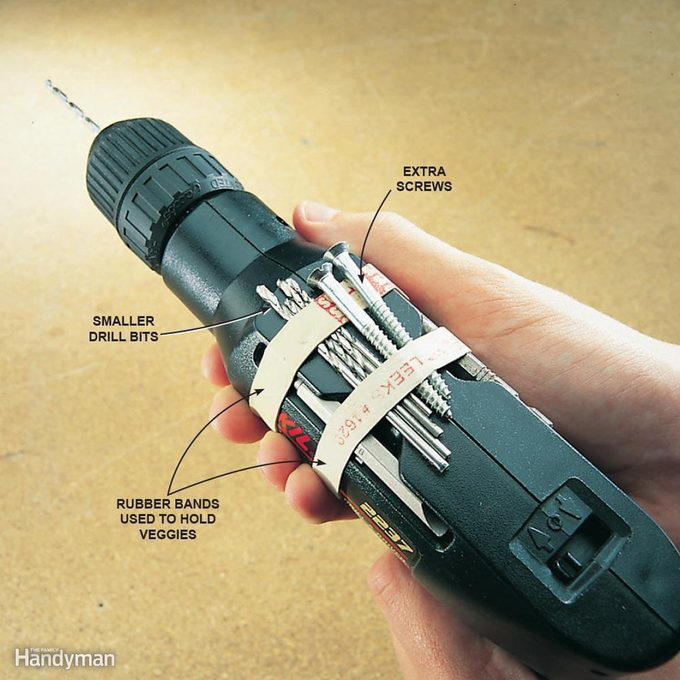 Quick Woodworking File, Check Out These Hand Tool Hacks and Modifications for Woodworking:, Custom Pads for a Mechanic’s Vise, More Planing, Less Exercise, Always Know Where to Find Your Paint Can Opener, Use a Sneaker to Clean Sandpaper, How to Magnetize a Screwdriver, Hands-Free Light Hack, Brush with a Drill, Kitty Litter Pouch for Tool Protection, Two Sizes of Brad Nails in One Gun, Caulk Gun Clamp, Hammer Cushion, Check if Your Square is Square, How to Fix a Square, Lighted Screwdriver Hack, Compressor Creeper, Saddles for Sawhorses, Bobby Pin Nail Holder, Hooks for Drill Storage, Vise-Grips to Pull Nails, Circle Gets the Square, Customized Chuck Key, Flush-Cutting Hacksaw, Last-Ditch Nail Pulling, Long-Reach Screwdriver, Longer-Lasting Utility Blade, Mini Drywall Saw, No-Dent Nail Finishing, PVC Sanding Files, Make Your Own Awl, Wrench for Rounded Bolts, Hang Your Roofing Tools, Clamp With a Tie-Down Strap, Mix Concrete with a Rake, Make Mini Roller Covers, Use a Level to Extend Your Table Saw Fence, Use a Drill to Dig Through Hard Soil, Make a Blade for Cutting Foam, Lift Doors With a Flat Pry Bar, Hammer Measuring Stick, PVC Hammer Holder, Quick-Draw Hammer Storage, More Leverage for Pulling Nails, Free Finger Saver, Hammer Lumber Splitter, Homemade Hammer Mallet, Hammer Extension, Maximize Your Hammer Power, Get Rid of Caked-On Drywall, Safer Trim Nailing, Help with Paint-Clogged Screw Heads, PVC Blade Storage, Quick and Easy Pilot Holes, Instant Magnetic Screw Holder, Give Yourself a Little Give, A Simple Drill Depth Stop, Super-Long Bit Extender, Make a Squeegee From a Rake, Gentle-Grip Pliers, Use a Rubber Band to Grip Stripped Screws, Rubber Band Bolt Holder, Long Reach Shears, Handy Rake Handle, Drill Bit Girdle, Pallet Dolly