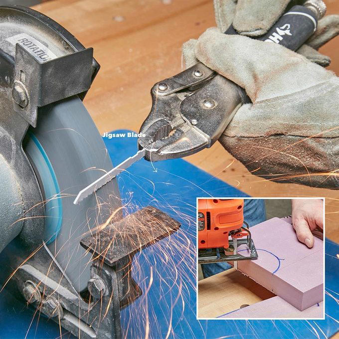 Quick Woodworking File, Check Out These Hand Tool Hacks and Modifications for Woodworking:, Custom Pads for a Mechanic’s Vise, More Planing, Less Exercise, Always Know Where to Find Your Paint Can Opener, Use a Sneaker to Clean Sandpaper, How to Magnetize a Screwdriver, Hands-Free Light Hack, Brush with a Drill, Kitty Litter Pouch for Tool Protection, Two Sizes of Brad Nails in One Gun, Caulk Gun Clamp, Hammer Cushion, Check if Your Square is Square, How to Fix a Square, Lighted Screwdriver Hack, Compressor Creeper, Saddles for Sawhorses, Bobby Pin Nail Holder, Hooks for Drill Storage, Vise-Grips to Pull Nails, Circle Gets the Square, Customized Chuck Key, Flush-Cutting Hacksaw, Last-Ditch Nail Pulling, Long-Reach Screwdriver, Longer-Lasting Utility Blade, Mini Drywall Saw, No-Dent Nail Finishing, PVC Sanding Files, Make Your Own Awl, Wrench for Rounded Bolts, Hang Your Roofing Tools, Clamp With a Tie-Down Strap, Mix Concrete with a Rake, Make Mini Roller Covers, Use a Level to Extend Your Table Saw Fence, Use a Drill to Dig Through Hard Soil, Make a Blade for Cutting Foam, Lift Doors With a Flat Pry Bar, Hammer Measuring Stick, PVC Hammer Holder, Quick-Draw Hammer Storage, More Leverage for Pulling Nails, Free Finger Saver, Hammer Lumber Splitter, Homemade Hammer Mallet, Hammer Extension, Maximize Your Hammer Power, Get Rid of Caked-On Drywall, Safer Trim Nailing, Help with Paint-Clogged Screw Heads, PVC Blade Storage, Quick and Easy Pilot Holes, Instant Magnetic Screw Holder, Give Yourself a Little Give, A Simple Drill Depth Stop, Super-Long Bit Extender, Make a Squeegee From a Rake, Gentle-Grip Pliers, Use a Rubber Band to Grip Stripped Screws, Rubber Band Bolt Holder, Long Reach Shears, Handy Rake Handle, Drill Bit Girdle, Pallet Dolly