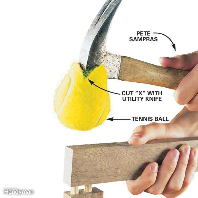 Quick Woodworking File, Check Out These Hand Tool Hacks and Modifications for Woodworking:, Custom Pads for a Mechanic’s Vise, More Planing, Less Exercise, Always Know Where to Find Your Paint Can Opener, Use a Sneaker to Clean Sandpaper, How to Magnetize a Screwdriver, Hands-Free Light Hack, Brush with a Drill, Kitty Litter Pouch for Tool Protection, Two Sizes of Brad Nails in One Gun, Caulk Gun Clamp, Hammer Cushion, Check if Your Square is Square, How to Fix a Square, Lighted Screwdriver Hack, Compressor Creeper, Saddles for Sawhorses, Bobby Pin Nail Holder, Hooks for Drill Storage, Vise-Grips to Pull Nails, Circle Gets the Square, Customized Chuck Key, Flush-Cutting Hacksaw, Last-Ditch Nail Pulling, Long-Reach Screwdriver, Longer-Lasting Utility Blade, Mini Drywall Saw, No-Dent Nail Finishing, PVC Sanding Files, Make Your Own Awl, Wrench for Rounded Bolts, Hang Your Roofing Tools, Clamp With a Tie-Down Strap, Mix Concrete with a Rake, Make Mini Roller Covers, Use a Level to Extend Your Table Saw Fence, Use a Drill to Dig Through Hard Soil, Make a Blade for Cutting Foam, Lift Doors With a Flat Pry Bar, Hammer Measuring Stick, PVC Hammer Holder, Quick-Draw Hammer Storage, More Leverage for Pulling Nails, Free Finger Saver, Hammer Lumber Splitter, Homemade Hammer Mallet, Hammer Extension, Maximize Your Hammer Power, Get Rid of Caked-On Drywall, Safer Trim Nailing, Help with Paint-Clogged Screw Heads, PVC Blade Storage, Quick and Easy Pilot Holes, Instant Magnetic Screw Holder, Give Yourself a Little Give, A Simple Drill Depth Stop, Super-Long Bit Extender, Make a Squeegee From a Rake, Gentle-Grip Pliers, Use a Rubber Band to Grip Stripped Screws, Rubber Band Bolt Holder, Long Reach Shears, Handy Rake Handle, Drill Bit Girdle, Pallet Dolly