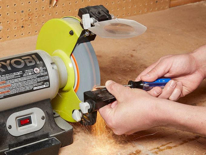 Quick Woodworking File, Check Out These Hand Tool Hacks and Modifications for Woodworking:, Custom Pads for a Mechanic’s Vise, More Planing, Less Exercise, Always Know Where to Find Your Paint Can Opener, Use a Sneaker to Clean Sandpaper, How to Magnetize a Screwdriver, Hands-Free Light Hack, Brush with a Drill, Kitty Litter Pouch for Tool Protection, Two Sizes of Brad Nails in One Gun, Caulk Gun Clamp, Hammer Cushion, Check if Your Square is Square, How to Fix a Square, Lighted Screwdriver Hack, Compressor Creeper, Saddles for Sawhorses, Bobby Pin Nail Holder, Hooks for Drill Storage, Vise-Grips to Pull Nails, Circle Gets the Square, Customized Chuck Key, Flush-Cutting Hacksaw, Last-Ditch Nail Pulling, Long-Reach Screwdriver, Longer-Lasting Utility Blade, Mini Drywall Saw, No-Dent Nail Finishing, PVC Sanding Files, Make Your Own Awl, Wrench for Rounded Bolts, Hang Your Roofing Tools, Clamp With a Tie-Down Strap, Mix Concrete with a Rake, Make Mini Roller Covers, Use a Level to Extend Your Table Saw Fence, Use a Drill to Dig Through Hard Soil, Make a Blade for Cutting Foam, Lift Doors With a Flat Pry Bar, Hammer Measuring Stick, PVC Hammer Holder, Quick-Draw Hammer Storage, More Leverage for Pulling Nails, Free Finger Saver, Hammer Lumber Splitter, Homemade Hammer Mallet, Hammer Extension, Maximize Your Hammer Power, Get Rid of Caked-On Drywall, Safer Trim Nailing, Help with Paint-Clogged Screw Heads, PVC Blade Storage, Quick and Easy Pilot Holes, Instant Magnetic Screw Holder, Give Yourself a Little Give, A Simple Drill Depth Stop, Super-Long Bit Extender, Make a Squeegee From a Rake, Gentle-Grip Pliers, Use a Rubber Band to Grip Stripped Screws, Rubber Band Bolt Holder, Long Reach Shears, Handy Rake Handle, Drill Bit Girdle, Pallet Dolly