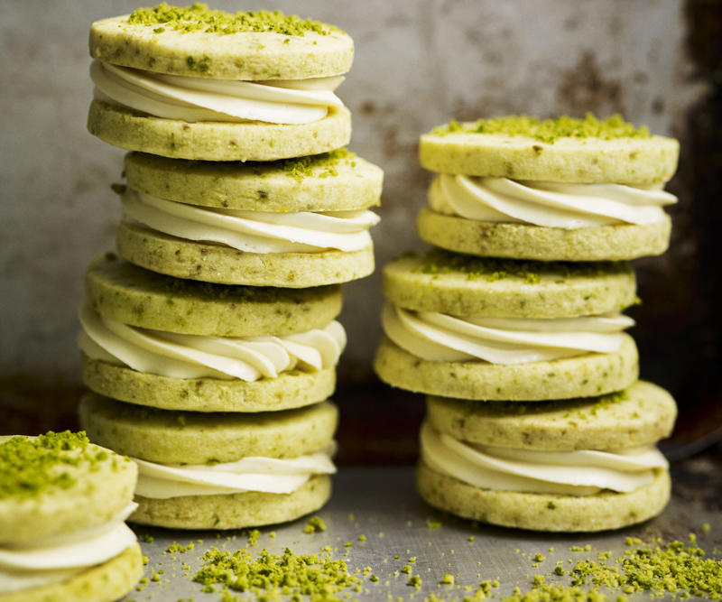 Pistachio, walnut and chocolate baklava , Pistachio and rosewater layer cake , Stonefruit & pistachio crumble with rosewater , Easy pistachio and berry hand pies , Rose and pistachio layer cake , Gluten free pistachio and lemon sandwich biscuits , Pistachio and lemon curd cake , Sugar-free biscotti with dried fruit , Peach and pistachio cake pots , Pistachio and almond cake with poached persimmons , Pistachio white chocolate and honey French macarons , Pistachio and apricot baklava cake , Pistachio, pink pepper & rose petal bark , Salted pistachio truffles , Pistachio shortcakes with strawberry compote , Christmas chocolate nut salami , Ginger, pear and pistachio crumbles , Pistachio and pomegranate cakes , Pistachio friands with honey pistachio syrup , Chocolate pistachio puddings with chocolate fudge sauce , Cranberry and pistachio rocky road , Ginger and pistachio slice , Melt-in-the-mouth pistachio shortbread , Pistachio and cranberry nougat , Chocolate pistachio tart , Dark chocolate and pistachio toffee brittle , Pistachio buttercake with orange honey syrup , Almond, date and pistachio tart , Quince and pistachio cake , Chocolate pistachio shortbread , Apricot and pistachio tart , Rosewater and pistachio cheesecake cups