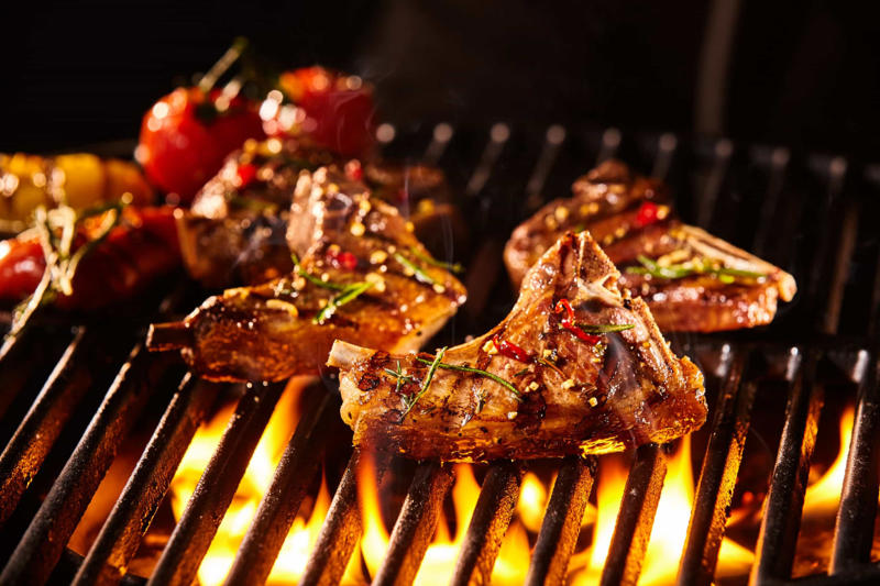 Caribbean barbacoa, Balkan ćevapčići, Argentinian asado, Indian tandoor, Brazilian churrasco, Japanese yakitori, Shawarma, Beer-flavored bratwurst, Turkish lamb kebabs, Greek souvlaki, Jamaican jerk chicken, Yucatán chicken, Italian lamb chops, Japanese shrimp skewers