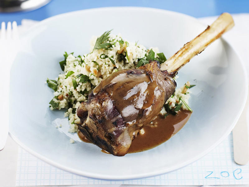 You'll need these…, Spiced lamb shanks with almonds and feta , Lamb shanks massaman , Slow cooker lamb shanks with tomato, chilli and fetta , Lamb shank osso buco , Moroccan lamb shanks with polenta & white beans , Braised lamb shanks with white bean purée , Lamb shanks with risoni and tomato , Maple syrup-glazed lamb shanks , Lamb shank, fennel and vegetable soup , Baked lamb shanks with orzo , Lamb shanks and eggplant stew , Lamb shanks with lentils and pancetta , Lamb shanks with vegetables , Red curry lamb shanks , Oven-braised lamb shanks , Lamb shanks bourguignon , David’s lamb shanks , Lamb shanks in five-spice, tamarind and ginger , Lamb shank and barley soup , Braised lamb shanks with mushroom risotto , Lamb shank & bean ragu , Lemon and ginger lamb shanks with broad beans , Lamb shanks and lentils , Braised lamb shanks with tzatziki and tomato salad , Lamb shank and spinach korma curry , Lamb shank recipe tips, What cooking method is best for lamb shanks?, What to pair with lamb shanks?