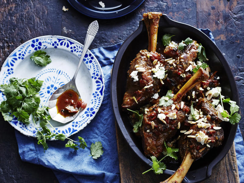 You'll need these…, Spiced lamb shanks with almonds and feta , Lamb shanks massaman , Slow cooker lamb shanks with tomato, chilli and fetta , Lamb shank osso buco , Moroccan lamb shanks with polenta & white beans , Braised lamb shanks with white bean purée , Lamb shanks with risoni and tomato , Maple syrup-glazed lamb shanks , Lamb shank, fennel and vegetable soup , Baked lamb shanks with orzo , Lamb shanks and eggplant stew , Lamb shanks with lentils and pancetta , Lamb shanks with vegetables , Red curry lamb shanks , Oven-braised lamb shanks , Lamb shanks bourguignon , David’s lamb shanks , Lamb shanks in five-spice, tamarind and ginger , Lamb shank and barley soup , Braised lamb shanks with mushroom risotto , Lamb shank & bean ragu , Lemon and ginger lamb shanks with broad beans , Lamb shanks and lentils , Braised lamb shanks with tzatziki and tomato salad , Lamb shank and spinach korma curry , Lamb shank recipe tips, What cooking method is best for lamb shanks?, What to pair with lamb shanks?