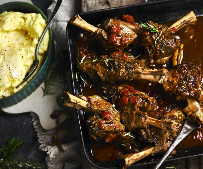 You'll need these…, Spiced lamb shanks with almonds and feta , Lamb shanks massaman , Slow cooker lamb shanks with tomato, chilli and fetta , Lamb shank osso buco , Moroccan lamb shanks with polenta & white beans , Braised lamb shanks with white bean purée , Lamb shanks with risoni and tomato , Maple syrup-glazed lamb shanks , Lamb shank, fennel and vegetable soup , Baked lamb shanks with orzo , Lamb shanks and eggplant stew , Lamb shanks with lentils and pancetta , Lamb shanks with vegetables , Red curry lamb shanks , Oven-braised lamb shanks , Lamb shanks bourguignon , David’s lamb shanks , Lamb shanks in five-spice, tamarind and ginger , Lamb shank and barley soup , Braised lamb shanks with mushroom risotto , Lamb shank & bean ragu , Lemon and ginger lamb shanks with broad beans , Lamb shanks and lentils , Braised lamb shanks with tzatziki and tomato salad , Lamb shank and spinach korma curry , Lamb shank recipe tips, What cooking method is best for lamb shanks?, What to pair with lamb shanks?