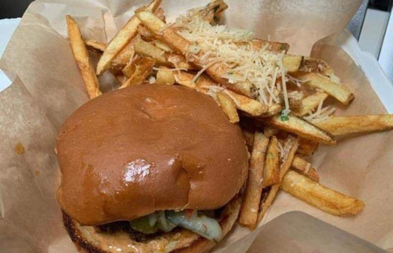 4. Montana: Hamburger, The Burger Drive, Billings 54. Tennessee: Dyer's Single, Dyer's Burgers, Memphis, 53. Alabama: hamburger, Dub's Burgers, Athens, 52. Connecticut: The Original Burger, Louis' Lunch, New Haven, 51. California: Steakburger, The Apple Pan, Los Angeles, 50. Iowa: hamburger, B-Bops, various locations, 49. Maine: hamburger, Black Cow, Portland, 48. New Jersey: hamburger, White Manna, Hackensack, 47. New Hampshire: hamburger, Gilley’s Diner, Portsmouth, 46. Massachusetts: Hamburg, White Hut, West Springfield, 45. California: hamburger, In-N-Out Burger, various locations, 44. District of Columbia: Farmhouse Burger, Good Stuff Eatery, Georgetown, 43. Mississippi: Slugburger, Latham's Hamburger Inn, New Albany, 42. Utah: Big Ben, Burger Bar, Roy, 41. Wisconsin: hamburger, Sobelman's Pub & Grill, Milwaukee, 40. Wyoming: The Liberty Burger, Liberty Burger, Jackson, 39. Illinois: House-blend prime beef burger, Butcher & The Burger, Chicago, 38. Arizona: The Standard at The Stand Arcadia Burger Shoppe, Phoenix, 37. Colorado: Cricket Burger, The Cherry Cricket, Denver, 36. New York: Luger burger, Peter Luger Steakhouse, New York City, 35. Delaware: FTC, Farmer & the Cow, Wilmington, 34. Minnesota: Jucy Lucy, Matt’s Bar, Minneapolis, 33. Pennsylvania: hamburger, M2O Burgers & Salads, Philadelphia, 32. South Carolina: Classic, Big Gun Burger Shop, Charleston, 31. Idaho: The Classic, Holy Cow!, Nampa, 30. Kansas: House Burger, Dempsey's Burger Pub, Wichita, 29. Missouri: hamburger, Town Topic, Kansas City, 28. Nebraska: The Original, Cheeseburgers, Omaha, 27. New Mexico: Rustic, Rustic On The Green, Albuquerque, 26. Indiana: Smash burger, Workingman’s Friend, Indianapolis, 25. Vermont: Worthy Burger, Worthy Burger, South Royalton and Woodstock, 24. Arkansas: traditional hamburger, Hugo's, Fayetteville, 23. Texas: Tookie's Burger, Tookie's Hamburgers & More, Kemah, 22. Nevada: Plain Jane, Beefy's, Reno, 21. Georgia: Green Truck Classic, Green Truck Pub, Savannah, 20. New York: hamburger, All-American Hamburger Drive-In, Massapequa, 19. North Dakota: Carport, Sickies Garage Burgers & Brews, various locations, 18. Michigan: sliders, Motz’s Burgers, Detroit, 17. Michigan: Ground Round, Miller’s Bar, Dearborn, 16. Florida: hamburger, Mac's Drive-Thru, Gainesville, 15. West Virginia: Oscar, Oscar’s Breakfast, Burgers & Brews, Barboursville, 14. North Carolina: hamburger, Brooks’ Sandwich House, Charlotte, 13. Kentucky: The Purist, Bard's Burgers & Chili, Covington, 12. Maryland: Hamburger, Burger Bros., Towson, 11. Oklahoma: single onion burger, Tucker's Onion Burgers, various locations, 10. Rhode Island: Stanley Burger, Stanley’s Famous Hamburgers, Central Falls, 9. Virginia: Beauvine, Beauvine Burger Concept, Richmond, 8. Oregon: The Original 100, Hwy 101 Burger, Lincoln City, 7. Ohio: hamburger, Kewpee Hamburgers, Lima, 6. Hawaii: hamburger, Kua Aina Sandwich Shop, Haleiwa, 5. Alaska: The Burger Stop, Tommy's Burger Stop, Anchorage, 4. Montana: Hamburger, The Burger Drive, Billings, 3. Washington: Seattle Classic, Von's 1000 Spirits, Seattle, 2. Louisiana: Butcher Burger, Cochon Butcher, New Orleans