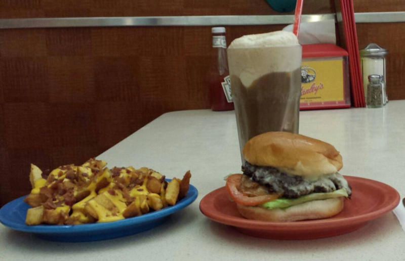 10. Rhode Island: Stanley Burger, Stanley’s Famous Hamburgers, Central Falls 54. Tennessee: Dyer's Single, Dyer's Burgers, Memphis, 53. Alabama: hamburger, Dub's Burgers, Athens, 52. Connecticut: The Original Burger, Louis' Lunch, New Haven, 51. California: Steakburger, The Apple Pan, Los Angeles, 50. Iowa: hamburger, B-Bops, various locations, 49. Maine: hamburger, Black Cow, Portland, 48. New Jersey: hamburger, White Manna, Hackensack, 47. New Hampshire: hamburger, Gilley’s Diner, Portsmouth, 46. Massachusetts: Hamburg, White Hut, West Springfield, 45. California: hamburger, In-N-Out Burger, various locations, 44. District of Columbia: Farmhouse Burger, Good Stuff Eatery, Georgetown, 43. Mississippi: Slugburger, Latham's Hamburger Inn, New Albany, 42. Utah: Big Ben, Burger Bar, Roy, 41. Wisconsin: hamburger, Sobelman's Pub & Grill, Milwaukee, 40. Wyoming: The Liberty Burger, Liberty Burger, Jackson, 39. Illinois: House-blend prime beef burger, Butcher & The Burger, Chicago, 38. Arizona: The Standard at The Stand Arcadia Burger Shoppe, Phoenix, 37. Colorado: Cricket Burger, The Cherry Cricket, Denver, 36. New York: Luger burger, Peter Luger Steakhouse, New York City, 35. Delaware: FTC, Farmer & the Cow, Wilmington, 34. Minnesota: Jucy Lucy, Matt’s Bar, Minneapolis, 33. Pennsylvania: hamburger, M2O Burgers & Salads, Philadelphia, 32. South Carolina: Classic, Big Gun Burger Shop, Charleston, 31. Idaho: The Classic, Holy Cow!, Nampa, 30. Kansas: House Burger, Dempsey's Burger Pub, Wichita, 29. Missouri: hamburger, Town Topic, Kansas City, 28. Nebraska: The Original, Cheeseburgers, Omaha, 27. New Mexico: Rustic, Rustic On The Green, Albuquerque, 26. Indiana: Smash burger, Workingman’s Friend, Indianapolis, 25. Vermont: Worthy Burger, Worthy Burger, South Royalton and Woodstock, 24. Arkansas: traditional hamburger, Hugo's, Fayetteville, 23. Texas: Tookie's Burger, Tookie's Hamburgers & More, Kemah, 22. Nevada: Plain Jane, Beefy's, Reno, 21. Georgia: Green Truck Classic, Green Truck Pub, Savannah, 20. New York: hamburger, All-American Hamburger Drive-In, Massapequa, 19. North Dakota: Carport, Sickies Garage Burgers & Brews, various locations, 18. Michigan: sliders, Motz’s Burgers, Detroit, 17. Michigan: Ground Round, Miller’s Bar, Dearborn, 16. Florida: hamburger, Mac's Drive-Thru, Gainesville, 15. West Virginia: Oscar, Oscar’s Breakfast, Burgers & Brews, Barboursville, 14. North Carolina: hamburger, Brooks’ Sandwich House, Charlotte, 13. Kentucky: The Purist, Bard's Burgers & Chili, Covington, 12. Maryland: Hamburger, Burger Bros., Towson, 11. Oklahoma: single onion burger, Tucker's Onion Burgers, various locations, 10. Rhode Island: Stanley Burger, Stanley’s Famous Hamburgers, Central Falls, 9. Virginia: Beauvine, Beauvine Burger Concept, Richmond, 8. Oregon: The Original 100, Hwy 101 Burger, Lincoln City, 7. Ohio: hamburger, Kewpee Hamburgers, Lima, 6. Hawaii: hamburger, Kua Aina Sandwich Shop, Haleiwa, 5. Alaska: The Burger Stop, Tommy's Burger Stop, Anchorage, 4. Montana: Hamburger, The Burger Drive, Billings, 3. Washington: Seattle Classic, Von's 1000 Spirits, Seattle, 2. Louisiana: Butcher Burger, Cochon Butcher, New Orleans