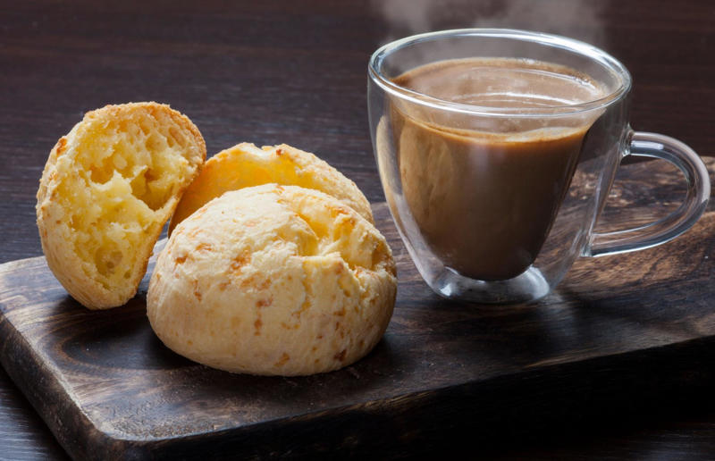 22. Pão de queijo, Brazil 37: Baklava, various locations, 36: Rolex, Uganda, 35: Dadar gulung, Indonesia, 34: Ta'ameya, Egypt, 33: Brownies, USA, 32: Plantain chips, various locations, 31: Koeksister, South Africa, 30: Ma'amoul, Egypt, 29: Takoyaki, Japan, 28: Rice Krispie treats, USA, 27: Poffertjes, Netherlands, 26: Haggis bon bons, Scotland, 25: Pão de queijo, Brazil, 24: Chocolate digestives, UK, 23: Churros, Spain, 22: Kartoffelpuffer, Germany, 21: Stroopwafel, Netherlands, 20: Mooncake, China, 19: Sausage roll, UK, 18: Biltong, South Africa, 17: Aloo tikki, India, 16: Qatayef, Middle East, 15: Lamington, Australia, 14: S'mores, USA, 13: Meat pie, Australia and New Zealand, 12: Lumpia, Indonesia and the Philippines, 11: Nanaimo bar, Canada, 10: Pain au chocolat, France, 9: Mochi, Japan, 8: Pani puri, India, 7: Doughnut, various locations, 6: Poutine, Canada, 5: Currywurst, Germany, 4: Macaron, France, 3: Nachos, Mexico, 2: Samosa, various locations