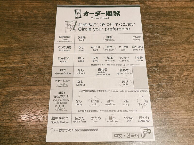 器や箸はそのままでOK！, 呼び出しボタンは押さない, 1.食券機で食券を購入する, 2.「空席案内板」を確認し、空いているカウンターに座る, 3.オーダー用紙に好みを記入する, 4.呼び出しボタンを押して注文する, 5.麺が少なくなってきたら替え玉を注文, ラーメンが届いたらすぐに食べ始める, まずは麺とスープを味わう, 「秘伝のたれ」を混ぜて全体を味わう, 替玉は出汁と混ぜてそのまま一口食べてみて, 一蘭を食べ終わったらどうすればいい？ みんなの口コミは？