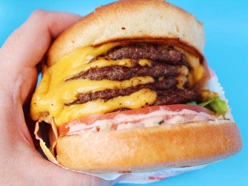 The giant burger was difficult to hold in one hand, let alone bite into. Shake Shack's double cheeseburger, my least favorite, was particularly large., I also tried the McDonald's Double Quarter Pounder with cheese., I would order this burger again., The third-best burger I tried was Wendy's Dave's Triple., My second-favorite burger was the new Big Arch burger from McDonald's.