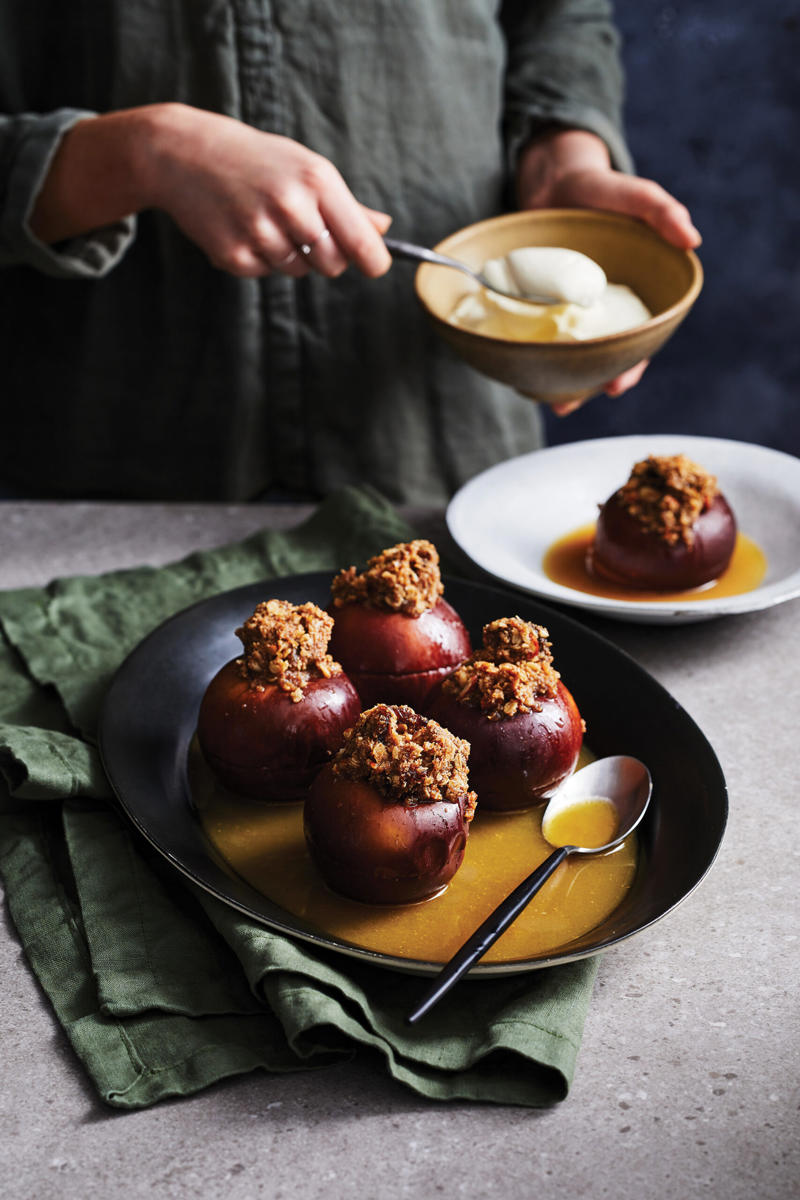 17 warming winter baking recipes to try this season, Maggie Beer’s beef meat pie with sour cream pastry , Pear sponge pudding with caramel sauce , Classic country chicken pie , Mandarin cake with mascarpone , Classic bacon and egg pie , Chocolate and raspberry pudding , Timpana: traditional Maltese pasta pie , Espresso choc date pudding , Wholemeal date scones , Scandi-style whole baked apples , Family-sized cheese and spinach pie , Cinnamon sponge cake , Apple and blackcurrant pie , Mini vegie pasties , Potato-topped chicken, leek and cheddar pie , Leek and gorgonzola tart , Rhubarb apple crumble