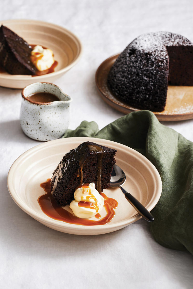 17 warming winter baking recipes to try this season, Maggie Beer’s beef meat pie with sour cream pastry , Pear sponge pudding with caramel sauce , Classic country chicken pie , Mandarin cake with mascarpone , Classic bacon and egg pie , Chocolate and raspberry pudding , Timpana: traditional Maltese pasta pie , Espresso choc date pudding , Wholemeal date scones , Scandi-style whole baked apples , Family-sized cheese and spinach pie , Cinnamon sponge cake , Apple and blackcurrant pie , Mini vegie pasties , Potato-topped chicken, leek and cheddar pie , Leek and gorgonzola tart , Rhubarb apple crumble