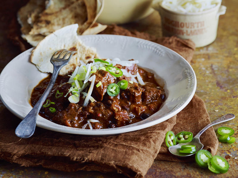 The best cuts for slow cooker beef recipes, You’ll need these…, Tips for slow cooking success, Slow cooker biryani , Slow cooker beef ragu , Slow cooker beef soup with chickpea & chorizo , Slow cooker massaman beef curry , Slow-cooker beef stroganoff , Slow cooker beef ramen with shiitake mushrooms , Slow-cooker beef cheeks in pedro ximénez , Beef and mushroom pies , Slow-cooker beer and thyme beef cheeks , Slow cooker five ingredient cottage pie , Beer and thyme beef cheeks , Slow-cooked Mexican beef chilli mole , Beef and vegetable soup , Coconut curried beef , Lasagne-style crock-pot , Beef casserole with cheesy herb dumplings , Coriander beef curry , Tuscan beef stew , What to serve with your slow cooker beef, More slow cooker inspiration, Even more slow cooker dinners