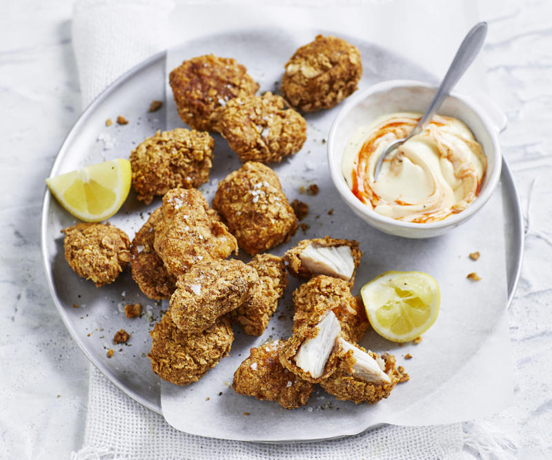 Smarter finger food ideas, How much finger food to serve, Be prepared for impromptu entertaining, Pre-dinner nibbles, What is a fancy finger food called?, Finger food ideas for your next party, Easy spanakopita pies , Chicken lettuce cups with green tahini dressing , Air fryer sausage rolls , Little chicken and leek pies , Air fryer popcorn-coated chicken with honey BBQ sauce , Espresso martini cocktail , Watermelon mocktail with strawberry & mint , Tomato & goat’s cheese pissaladière , Baked brie fondue on the barbecue , Air fryer zucchini balls with lemon yoghurt , How to make a classic mojito , Fried harissa-stuffed green olives , Salt and pepper squid , Bruschetta , Five-ingredient tomato fritters , Beef, haloumi and spinach borek , Roasted garlicky pumpkin and sage pies , Rosé sangria , Air fryer pickle chips with ranch dipping sauce , Spiced paneer and eggplant pakora , Crispy fried pork dumplings , Air fryer chicken nuggets , Arancini with tomato and balsamic sauce , Chocolate and smoked almond ice-cream sandwiches , Strawberry and elderflower mocktail , Spelt blini with hot smoked salmon and crème fraîche , Bread crisps with confit tomatoes , Baked brie with pine nut dukkah , Caramelised leek and brie tartlets , Bacon and cheese arancini , Mulled “wine” mocktail , Passionfruit and pineapple spritzer , Chicken and mango rice paper rolls , Poached eggs and smoked salmon on blini , Feta and spinach stuffed potato balls , Marinated baby bocconcini with prosciutto