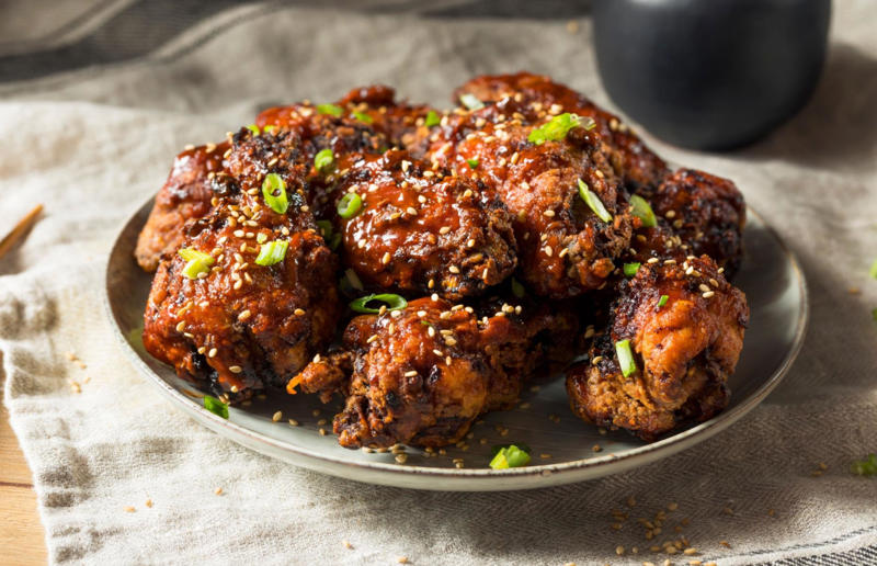 Surprisingly tasty air fryer ideas, Sausage rolls, Loaded potato skins, Kale crisps, 'Roasted' nuts, Baba ganoush, Poached eggs, Yorkshire puddings, Soufflés, Fish in a parcel, Lamb koftas, Chicken wings, Greek-style lamb cutlets, Chicken satay with peanut sauce, Glazed ham, Cheese toastie, Cheese scones, Soda bread, Oat bars, Fruit crumbles, Chocolate fondants