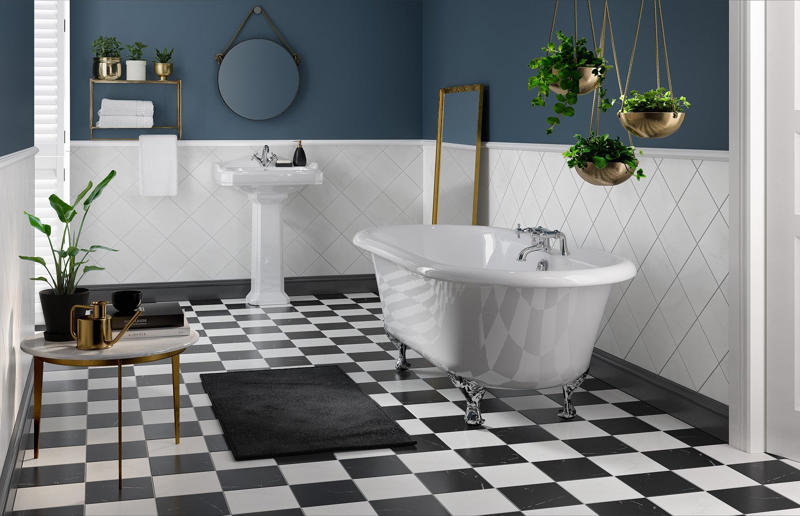 Now: checkerboard flooring These interior design trends are back with a bang, Then: wall sconces, Then: metal frame beds, Then: dried flowers, Then: checkerboard flooring, Now: checkerboard flooring, Then: textured surfaces, Then: pink bathrooms, Then: Art Deco style, Then: 70s palettes, Then: sink skirts, Then: corner sofas, Then: exposed brick, Then: fringing, Now: fringing, Then: primary colours, Now: primary colours, Then: wicker furniture, Then: dark kitchens, Then: wood cladding, Then: colourful kitchen appliances, Now: colourful kitchen appliances, Then: succulents and cacti, Now: succulents and cacti, Then: square tiles, Then: macrame, Now: macrame, Then: decorative tiles, Then: vinyl record players, Now: vinyl record players, Then: blousy florals, Then: pink kitchens, Then: maximalism, Then: gingham