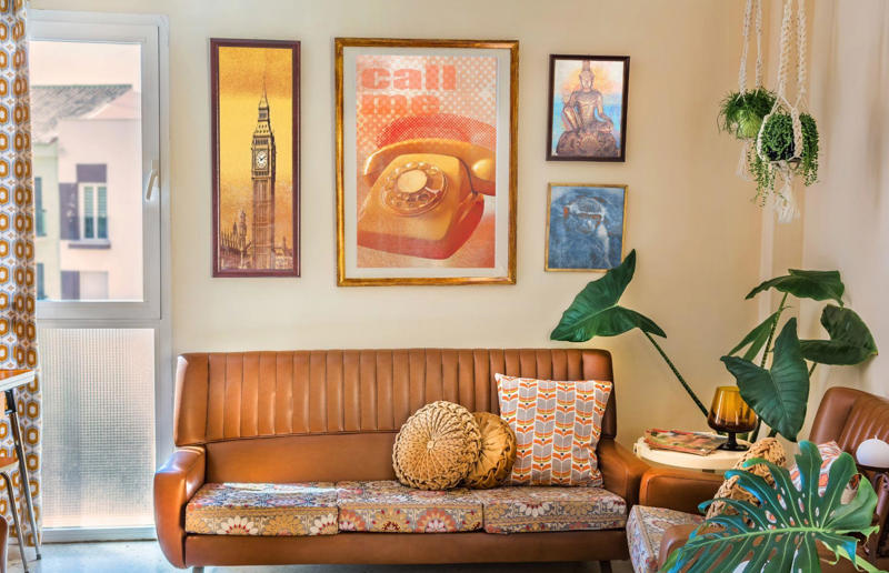 Then: succulents and cacti These interior design trends are back with a bang, Then: wall sconces, Then: metal frame beds, Then: dried flowers, Then: checkerboard flooring, Now: checkerboard flooring, Then: textured surfaces, Then: pink bathrooms, Then: Art Deco style, Then: 70s palettes, Then: sink skirts, Then: corner sofas, Then: exposed brick, Then: fringing, Now: fringing, Then: primary colours, Now: primary colours, Then: wicker furniture, Then: dark kitchens, Then: wood cladding, Then: colourful kitchen appliances, Now: colourful kitchen appliances, Then: succulents and cacti, Now: succulents and cacti, Then: square tiles, Then: macrame, Now: macrame, Then: decorative tiles, Then: vinyl record players, Now: vinyl record players, Then: blousy florals, Then: pink kitchens, Then: maximalism, Then: gingham