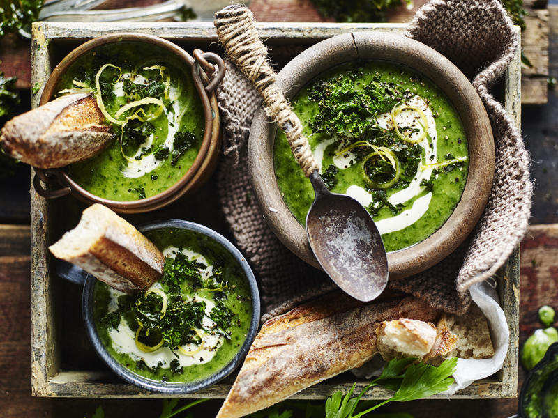 Can I freeze these soups?, Vegetable soup recipes to try,          Quick &amp; easy minestrone &amp; ravioli soup      ,          Quick &amp; easy potato soup with cheddar toasts      ,          Traditional Italian minestrone soup      ,          Smoky mushroom soup with garlic labne      ,          Indian-spiced red lentil and pumpkin soup      ,          Slow cooker curried lentil and tomato soup      ,          Potato and pea soup with pesto, ricotta cream and crispy croutons      ,          Slow-cooker coconut pumpkin soup      ,          Tuscan tomato bread soup      ,          Speedy tofu laksa      ,          Mushroom hot &amp; sour soup      ,          Broccoli and kale soup with lemon creme fraiche      ,          Roasted tomato soup with broccoli pesto      ,          Cauliflower cream soup with mushrooms      ,          Barley and vegetable soup with crunchy seeds      ,          Sweet corn soup with ginger      ,          Spinach, rocket &amp; pea soup with brie croûtes      ,          Spiced lentil and roasted kumara soup      ,          Tomato and fennel soup      ,          Spiced carrot soup with smoked almonds      ,          Cauliflower and parsnip soup      ,          Cream of celeriac soup      ,          Creamy sweet potato and fennel soup with parmesan wafers      ,          Ratatouille soup with pistou      ,          Moroccan vegetable soup with harissa      ,          Spiced pumpkin soup with cinnamon cream      ,          Potato soup with capsicum &amp; almonds      , What to serve with these vegetable soups, More vegetarian comfort meals