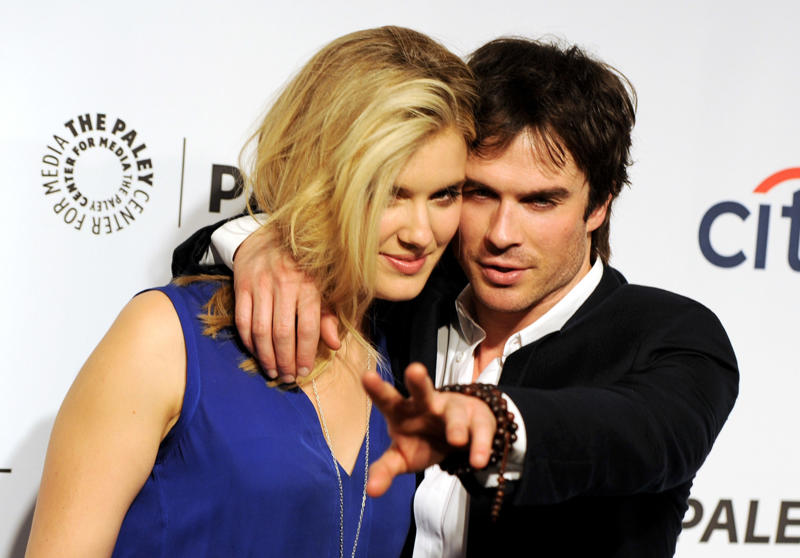 Lisa Rinna and Patrick Muldoon, 'Days of Our Lives', Blake Lively and Penn Badgley, 'Gossip Girl', Matthew Broderick and Jennifer Grey, 'Ferris Bueller’s Day Off', Will Arnett and Amy Poehler, 'Blades of Glory', Maureen McCormick and Barry Williams, 'The Brady Bunch', Emily VanCamp and Chris Pratt, 'Everwood', Robert Pattinson and Nikki Reed, 'Twilight', David Cassidy and Susan Dey, 'The Partridge Family', Michael C. Hall and Jennifer Carpenter, 'Dexter', Ian Somerhalder and Maggie Grace, 'Lost', Lauren Graham and Peter Krause, 'Parenthood', Katherine Heigl and Jason Behr, 'Roswell', Kirstie Alley and Parker Stevenson, 'North and South: Book II', Mark Hamill and Carrie Fisher, 'Star Wars', Jamie-Lynn Sigler and Robert Iler, 'The Sopranos'