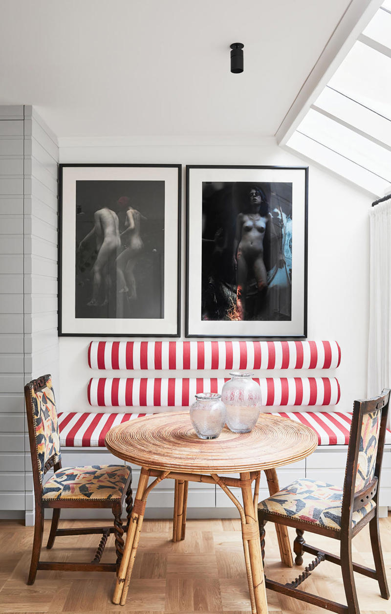 15 banquette seating designs to inspire,      Cosy nook   ,      Compact minimal apartment   ,      A colour-drenched Kip &amp; Co creation    ,      Monochromatic meets marble   ,      Small but stylish   ,      Sleek Scandi    ,      A pop of colour   ,      Bold and bright   ,      Curvaceous and contemporary   ,      For the whole family   ,      Art Deco appeal   ,      Modern marvel    ,      Unexpected red    ,       Byron Bay beauty   ,      Cafe style   