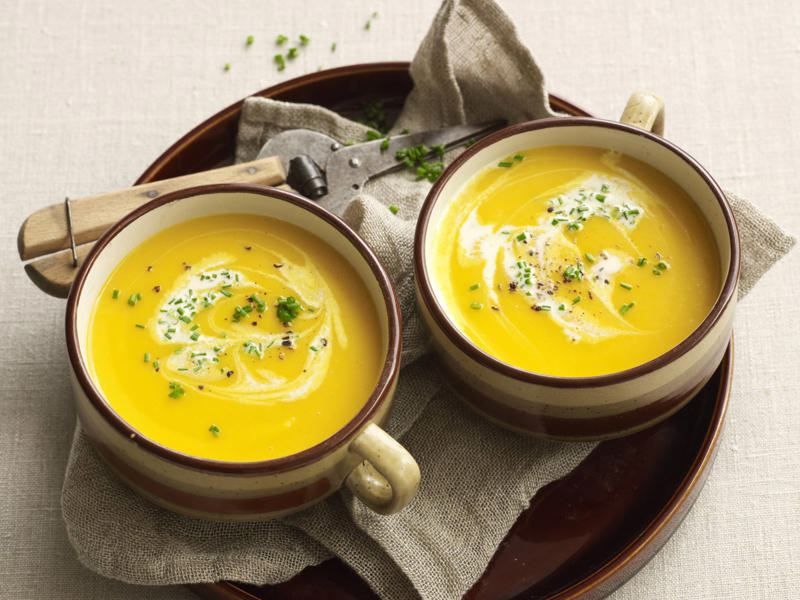 Can I freeze these soups?, Vegetable soup recipes to try,          Quick &amp; easy minestrone &amp; ravioli soup      ,          Quick &amp; easy potato soup with cheddar toasts      ,          Traditional Italian minestrone soup      ,          Smoky mushroom soup with garlic labne      ,          Indian-spiced red lentil and pumpkin soup      ,          Slow cooker curried lentil and tomato soup      ,          Potato and pea soup with pesto, ricotta cream and crispy croutons      ,          Slow-cooker coconut pumpkin soup      ,          Tuscan tomato bread soup      ,          Speedy tofu laksa      ,          Mushroom hot &amp; sour soup      ,          Broccoli and kale soup with lemon creme fraiche      ,          Roasted tomato soup with broccoli pesto      ,          Cauliflower cream soup with mushrooms      ,          Barley and vegetable soup with crunchy seeds      ,          Sweet corn soup with ginger      ,          Spinach, rocket &amp; pea soup with brie croûtes      ,          Spiced lentil and roasted kumara soup      ,          Tomato and fennel soup      ,          Spiced carrot soup with smoked almonds      ,          Cauliflower and parsnip soup      ,          Cream of celeriac soup      ,          Creamy sweet potato and fennel soup with parmesan wafers      ,          Ratatouille soup with pistou      ,          Moroccan vegetable soup with harissa      ,          Spiced pumpkin soup with cinnamon cream      ,          Potato soup with capsicum &amp; almonds      , What to serve with these vegetable soups, More vegetarian comfort meals