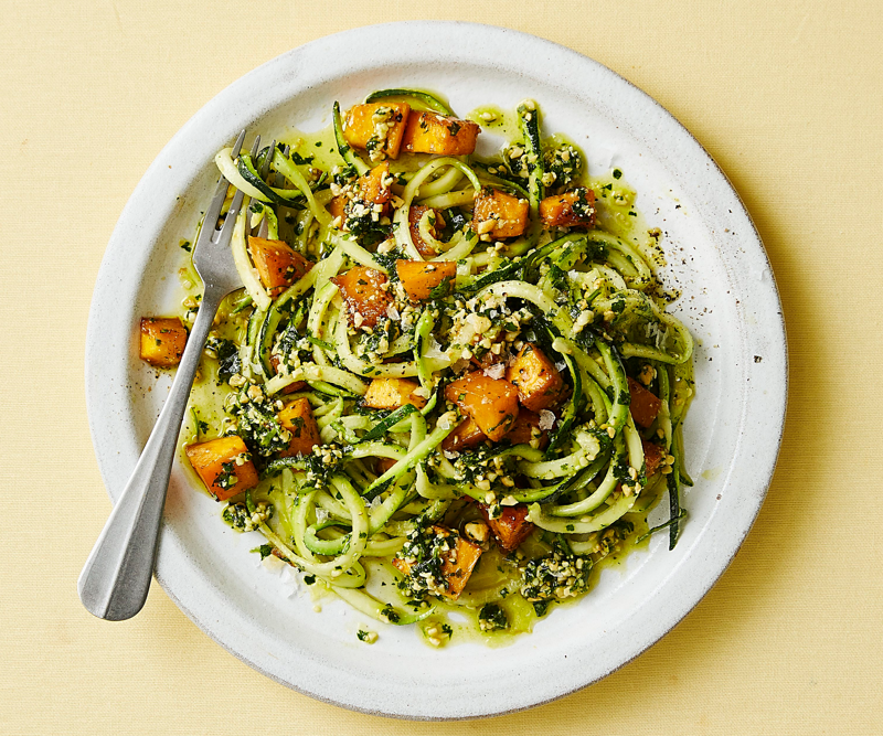 Pork noodle stir fry for one , Pork loin chop with Greek salad , Chargrilled rump steak with Dijon maple butter , Fetta and capsicum pasta bake , Salmon and white bean fish cakes , Creamy carbonara , Chicken stir fry with zucchini noodles , Thai fish curry , Honey soy pumpkin with zucchini noodles and cashews , Lamb cutlets with hummus and a mint and almond tabbouleh , Mustard pork cutlet with pineapple slaw , Crisp skin salmon with herb yoghurt , Spicy peanut butter ramen , Salmon with shaved cauliflower salad , Orange, poppy seed & olive oil mug cake