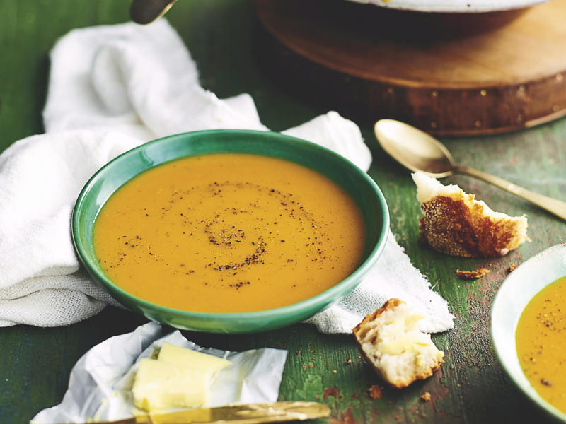 Can I freeze these soups?, Vegetable soup recipes to try,          Quick &amp; easy minestrone &amp; ravioli soup      ,          Quick &amp; easy potato soup with cheddar toasts      ,          Traditional Italian minestrone soup      ,          Smoky mushroom soup with garlic labne      ,          Indian-spiced red lentil and pumpkin soup      ,          Slow cooker curried lentil and tomato soup      ,          Potato and pea soup with pesto, ricotta cream and crispy croutons      ,          Slow-cooker coconut pumpkin soup      ,          Tuscan tomato bread soup      ,          Speedy tofu laksa      ,          Mushroom hot &amp; sour soup      ,          Broccoli and kale soup with lemon creme fraiche      ,          Roasted tomato soup with broccoli pesto      ,          Cauliflower cream soup with mushrooms      ,          Barley and vegetable soup with crunchy seeds      ,          Sweet corn soup with ginger      ,          Spinach, rocket &amp; pea soup with brie croûtes      ,          Spiced lentil and roasted kumara soup      ,          Tomato and fennel soup      ,          Spiced carrot soup with smoked almonds      ,          Cauliflower and parsnip soup      ,          Cream of celeriac soup      ,          Creamy sweet potato and fennel soup with parmesan wafers      ,          Ratatouille soup with pistou      ,          Moroccan vegetable soup with harissa      ,          Spiced pumpkin soup with cinnamon cream      ,          Potato soup with capsicum &amp; almonds      , What to serve with these vegetable soups, More vegetarian comfort meals
