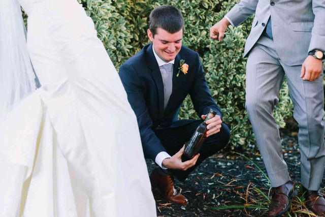 Burying the Bourbon, Cake Pulls, Wedding Parades, Themed Groom’s Cakes, Hilariously Large Wedding Parties, Thank You Notes, Game Day Screens, Southern “Formal” Dress Codes, Flower Girls and Ring Bearers