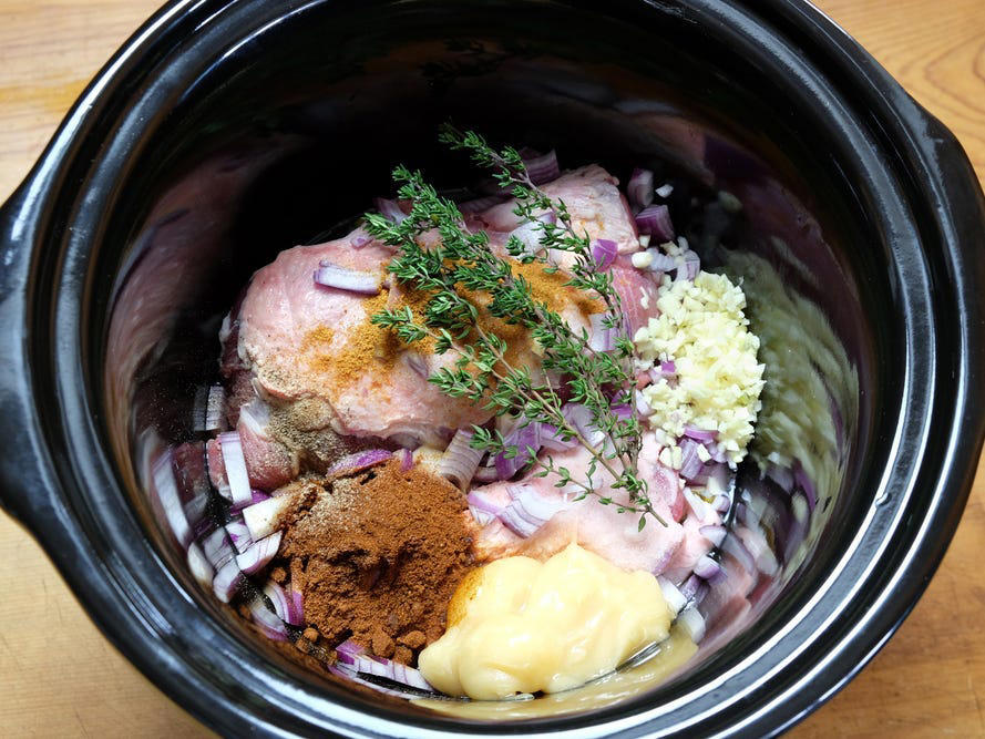 Pork shoulder is a slow-cooker staple you can use in a number of dishes. Brisket is another meat that becomes super tender in a slow cooker., Ribs can also be made in a Crock-Pot., Bolognese sauce is another great way to utilize your Crock-Pot., Meatballs are another warming meal to make in a slow cooker., Goat shoulder is another delicious meal you can make in a Crock-Pot.