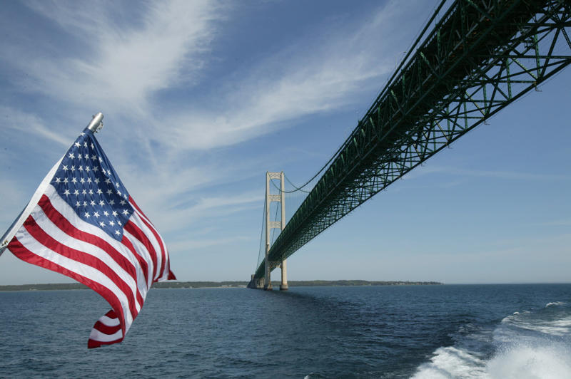 Where is Mackinaw City?, What are 5 things to do in Mackinaw City?, What's the weather forecast for Mackinaw City?, How can you watch the Mackinac Bridge live?