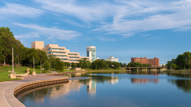 Wichita, Kansas 48. Massachusetts, 47. Washington, 45. Utah, 44. New Jersey, 43. Oregon, 41. Montana, 40. Rhode Island, 39. Idaho, 37. Arizona, 36. New York, 35. Maryland, 33. Connecticut, 32. Virginia, 31. Maine, 29. Delaware, 28. Alaska, 27. Wyoming, 25. North Carolina, 24. Georgia, 23. Tennessee, 21. New Mexico, 20. South Dakota, 19. South Carolina, 17. Pennsylvania, 16. Illinois, 15. North Dakota, 13. Missouri, 12. Indiana, 11. Michigan, 9. Alabama, 8. Kansas, 5. Arkansas, 4. Kentucky, 3. Louisiana, 2. Mississippi