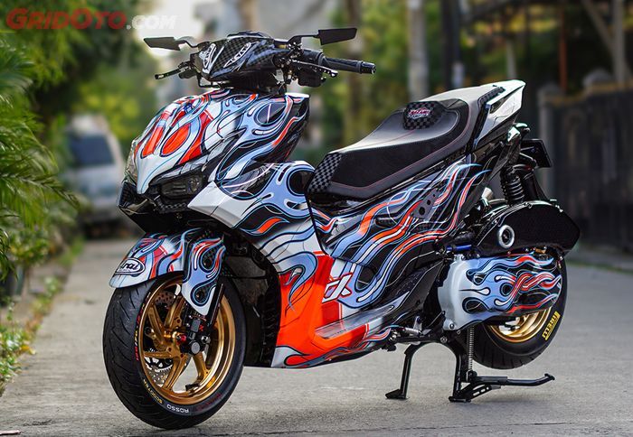 modifikasi aerox 155, Yamaha Aerox Turbo, Nakano RH80 Garage, Modifikasi Yamaha Aerox Turbo Paling Totalitas, Nakano RH80 Garage