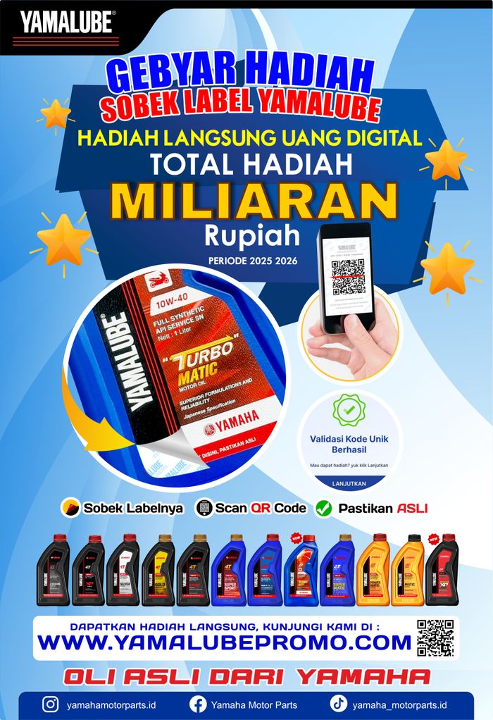 yamaha, yamalube, oli yamalube, Gebyar Hadiah Sobek Label Yamalube, Gebyar Hadiah Sobek Label Yamalube, Menangkan Miliaran Rupiah Dengan Ikuti Langkah-langkah Ini