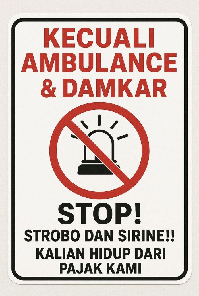 jalan raya, peter f gontha, prioritas jalan, Stop Sirine dan Strobo, Dipasang di Mobil, Stiker Stop Sirine dan Strobo Jadi Aksi Moral