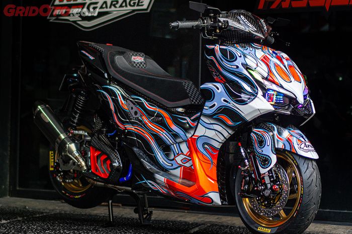 modifikasi aerox 155, Yamaha Aerox Turbo, Nakano RH80 Garage, Modifikasi Yamaha Aerox Turbo Paling Totalitas, Nakano RH80 Garage